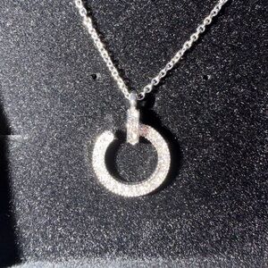 Vince Camuto Sparkling Silver Circle Necklace